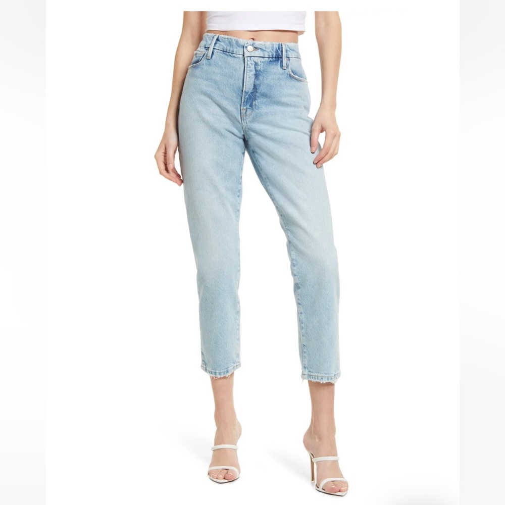 NWT Good American Good girlfriend High Waist Straight Leg Jeans